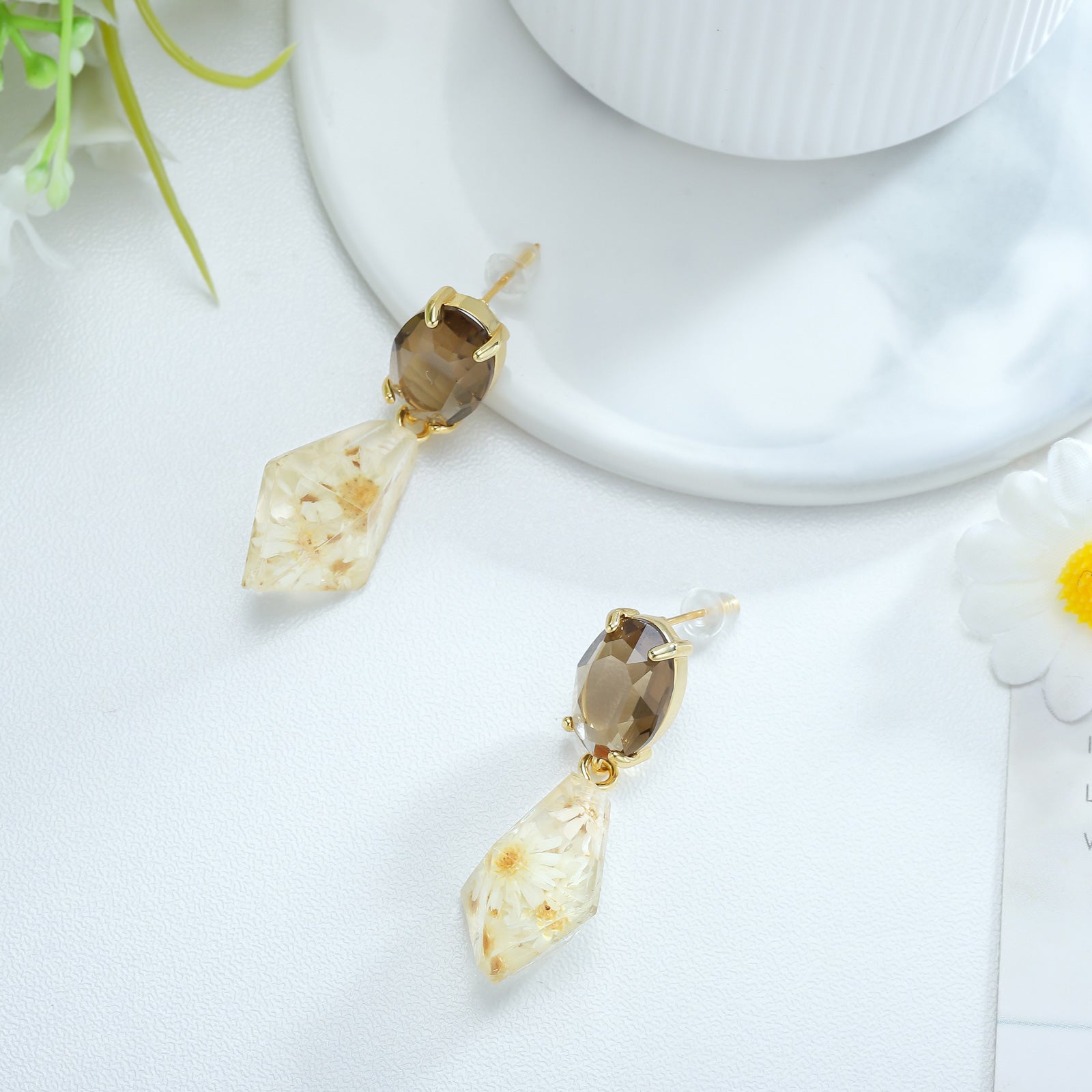 Marigold Resin Earrings Anniversary Jewelry Gifts