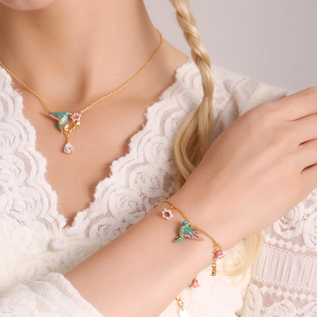 Hummingbird Flower Bracelet