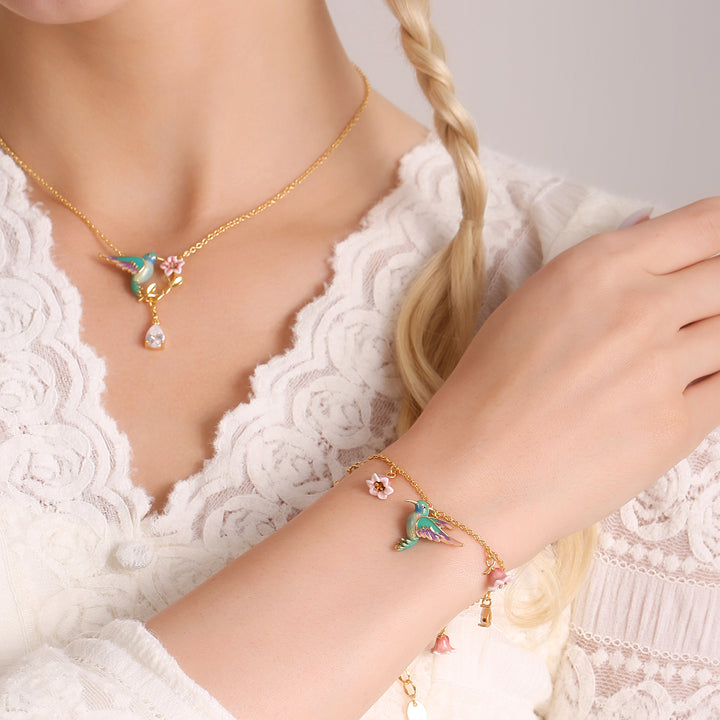 Hummingbird Flower Bracelet