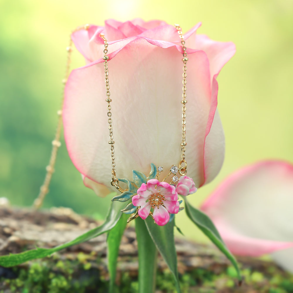 peony nature pendant necklace