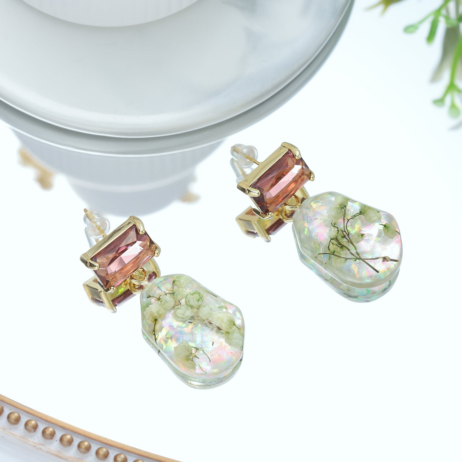 Camellia Resin Earrings Birthday Gifts for Her