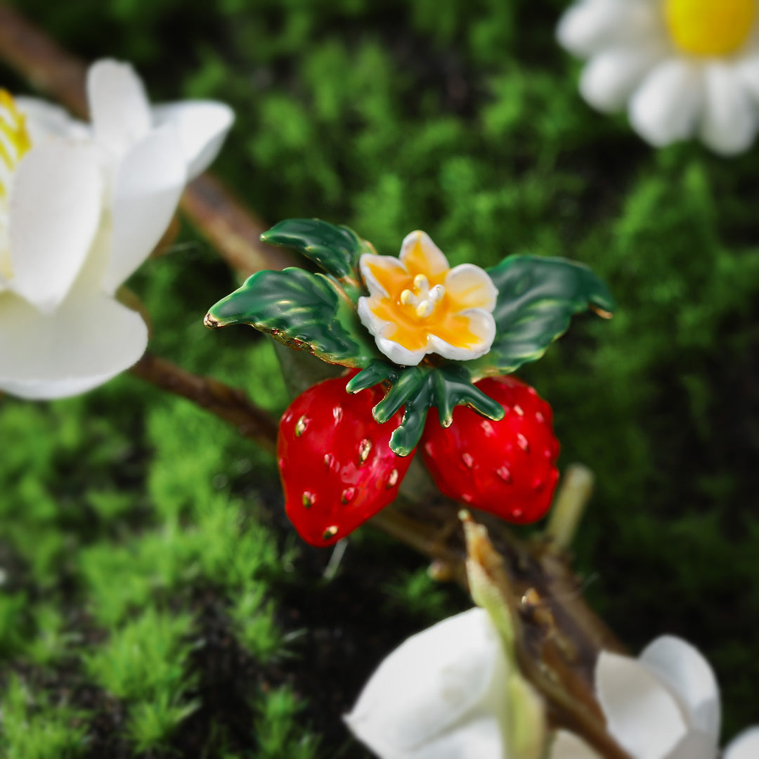 Strawberry Alloy Brooch