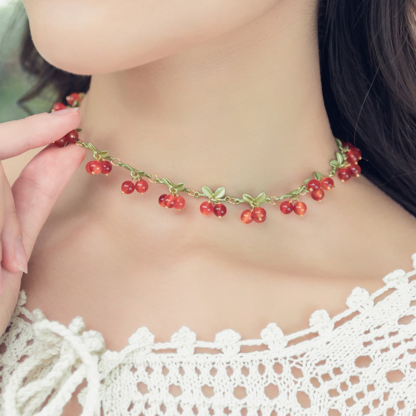 Cranberry Fruit Necklace