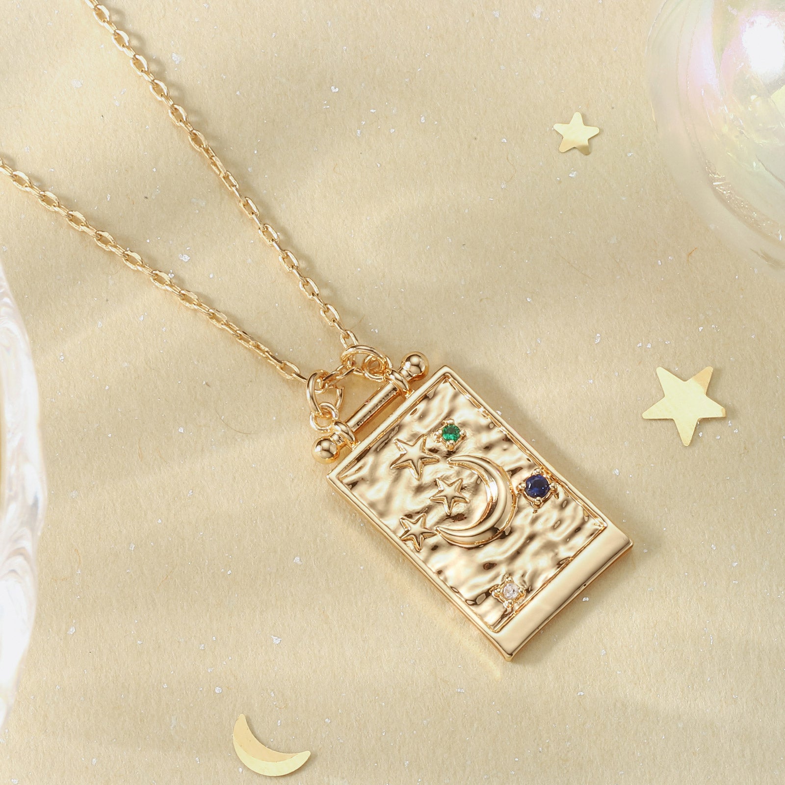 Starry Crescent Moon Star Night Necklace