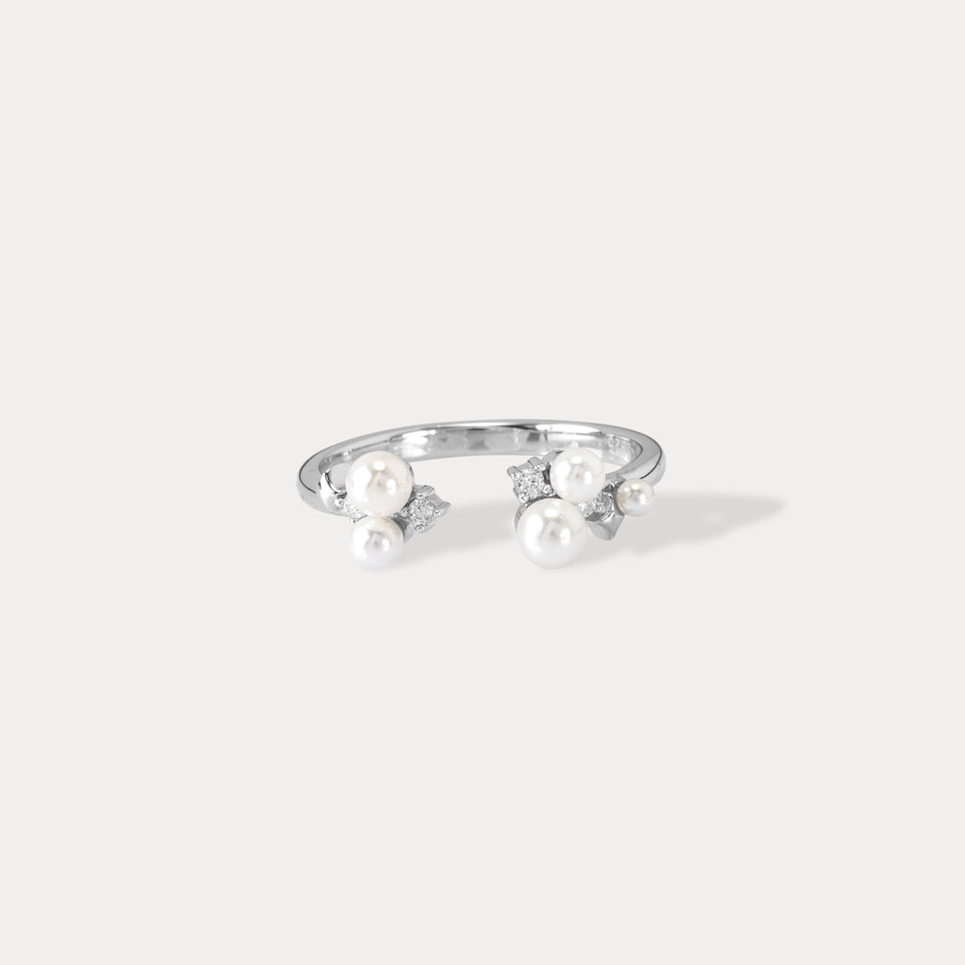 Silver Star Pearl Ring