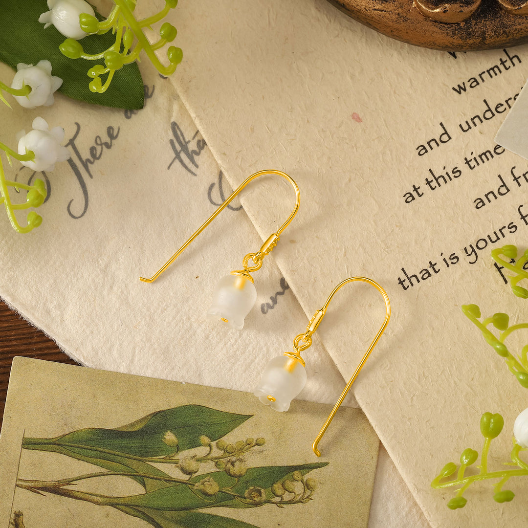 Gold Lily of the Valley Earrings