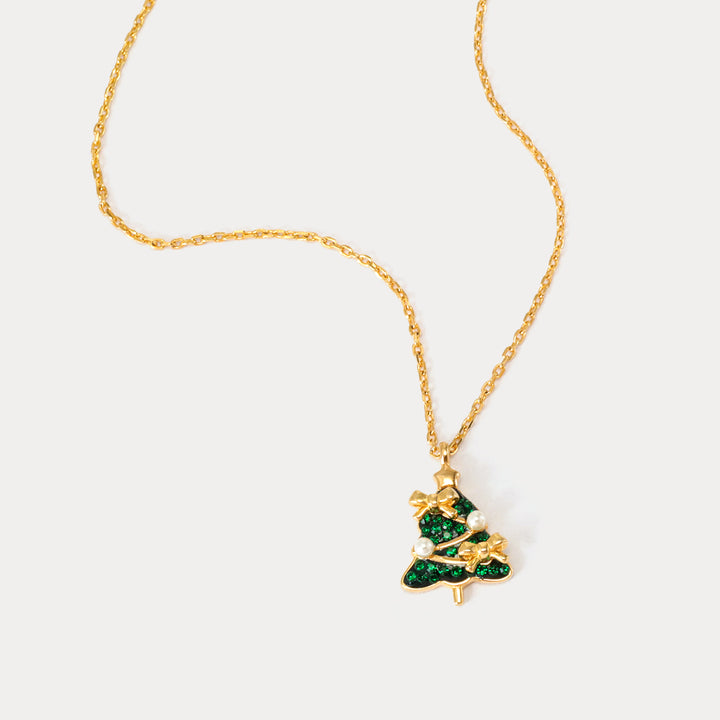 Selenichast Christmas Tree Bow Necklace