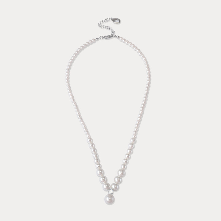 Silver Pearl Pendant Necklace