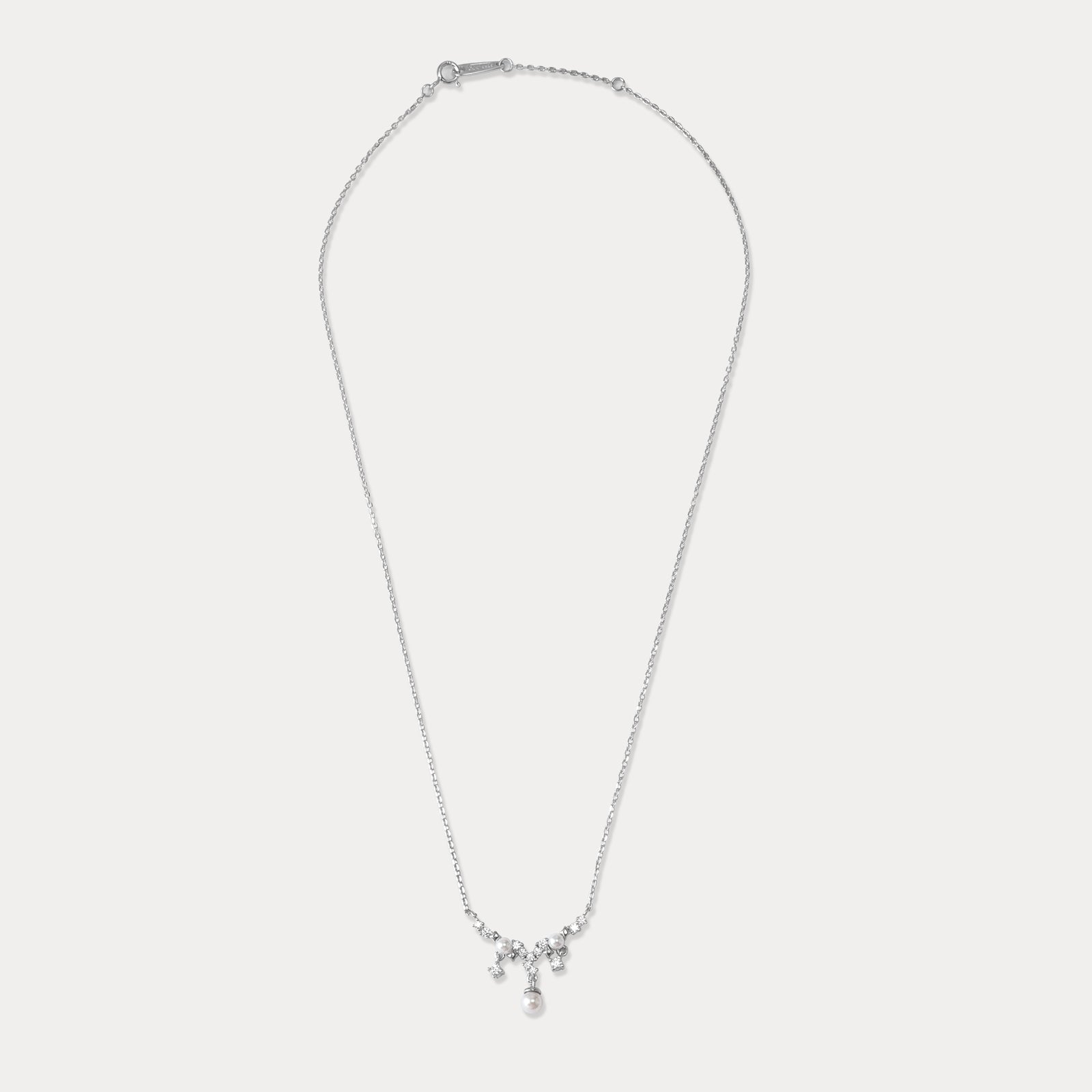 Selenichast Silver Star Pearl Necklace
