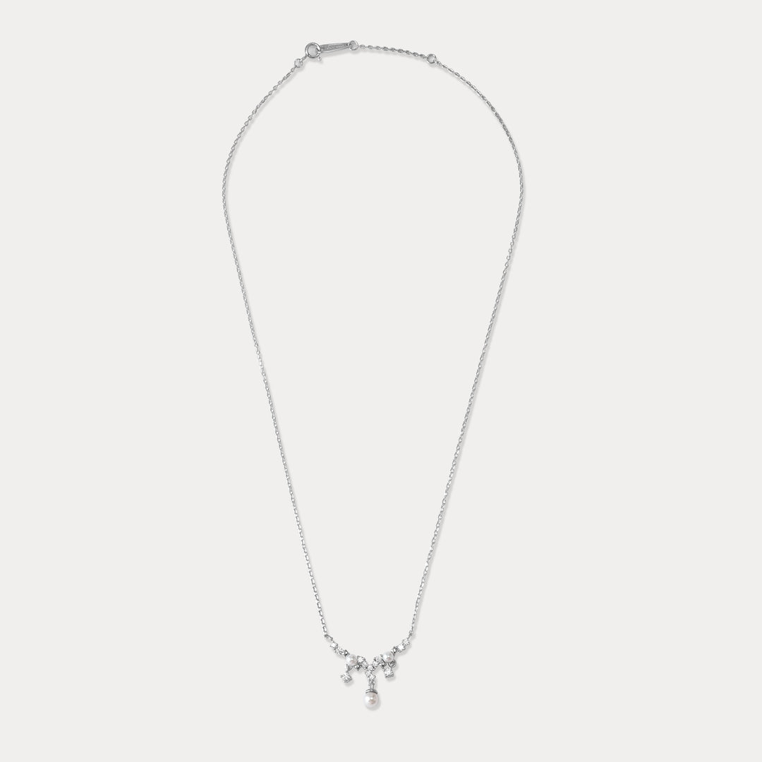 Selenichast Silver Star Pearl Necklace