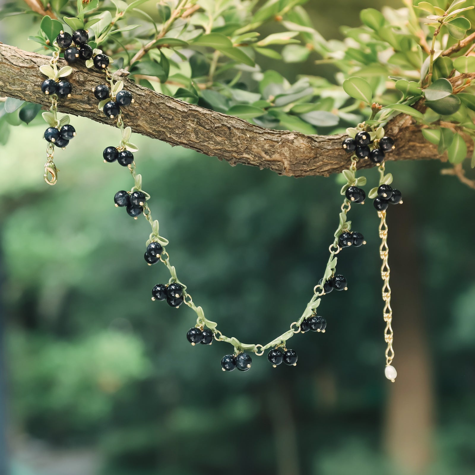 Black Currant Nature Stone Necklace