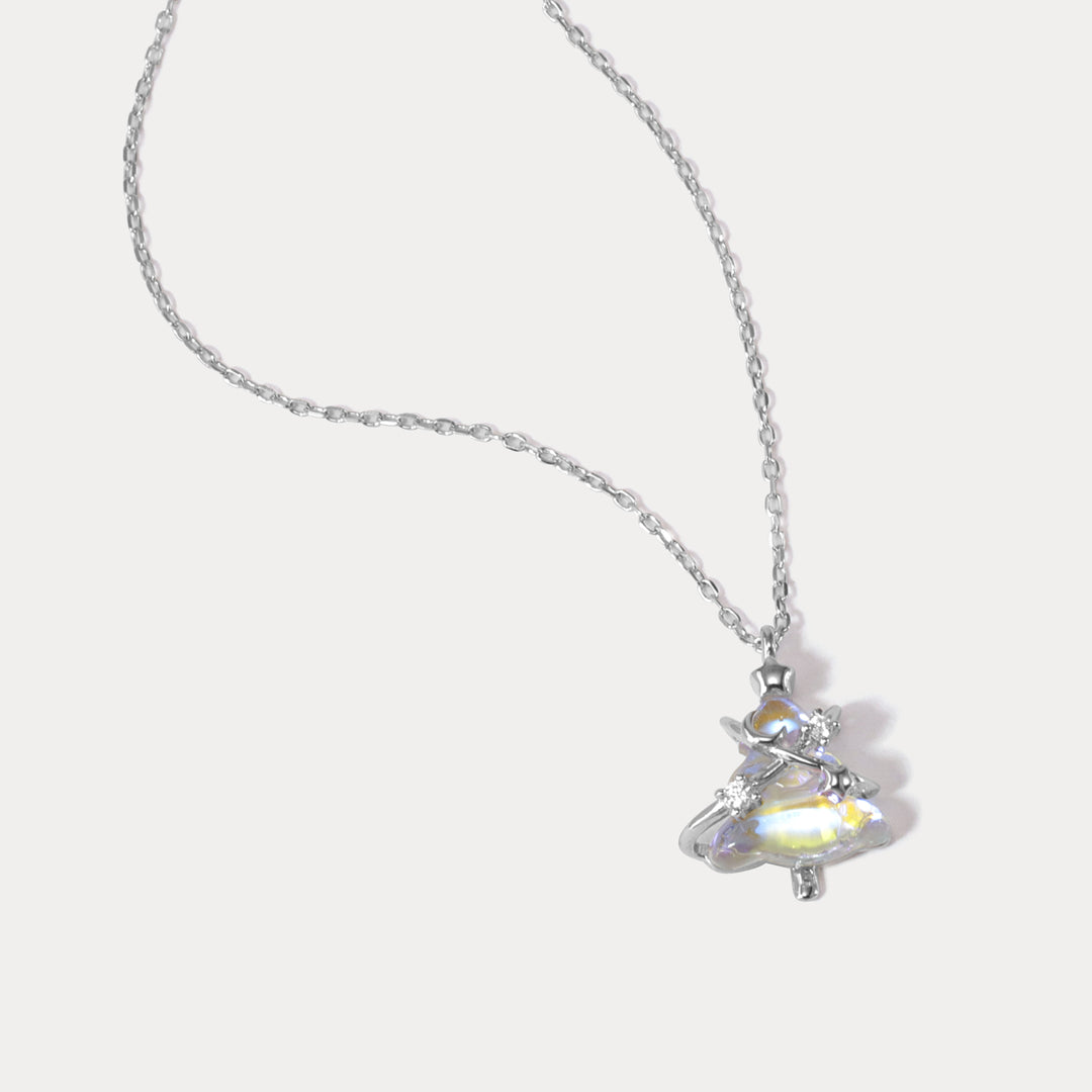 Selenichast Silver Christmas Tree Necklace