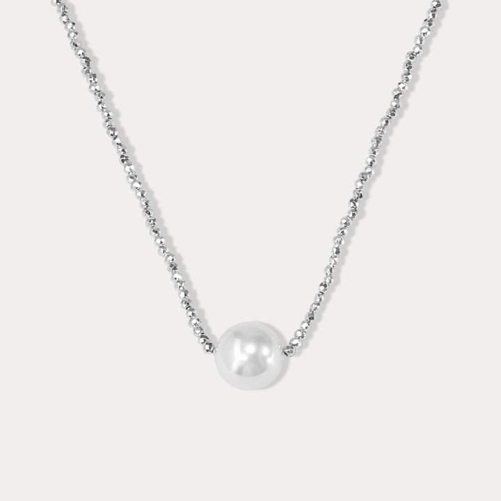 Single Pearl Silver Necklace