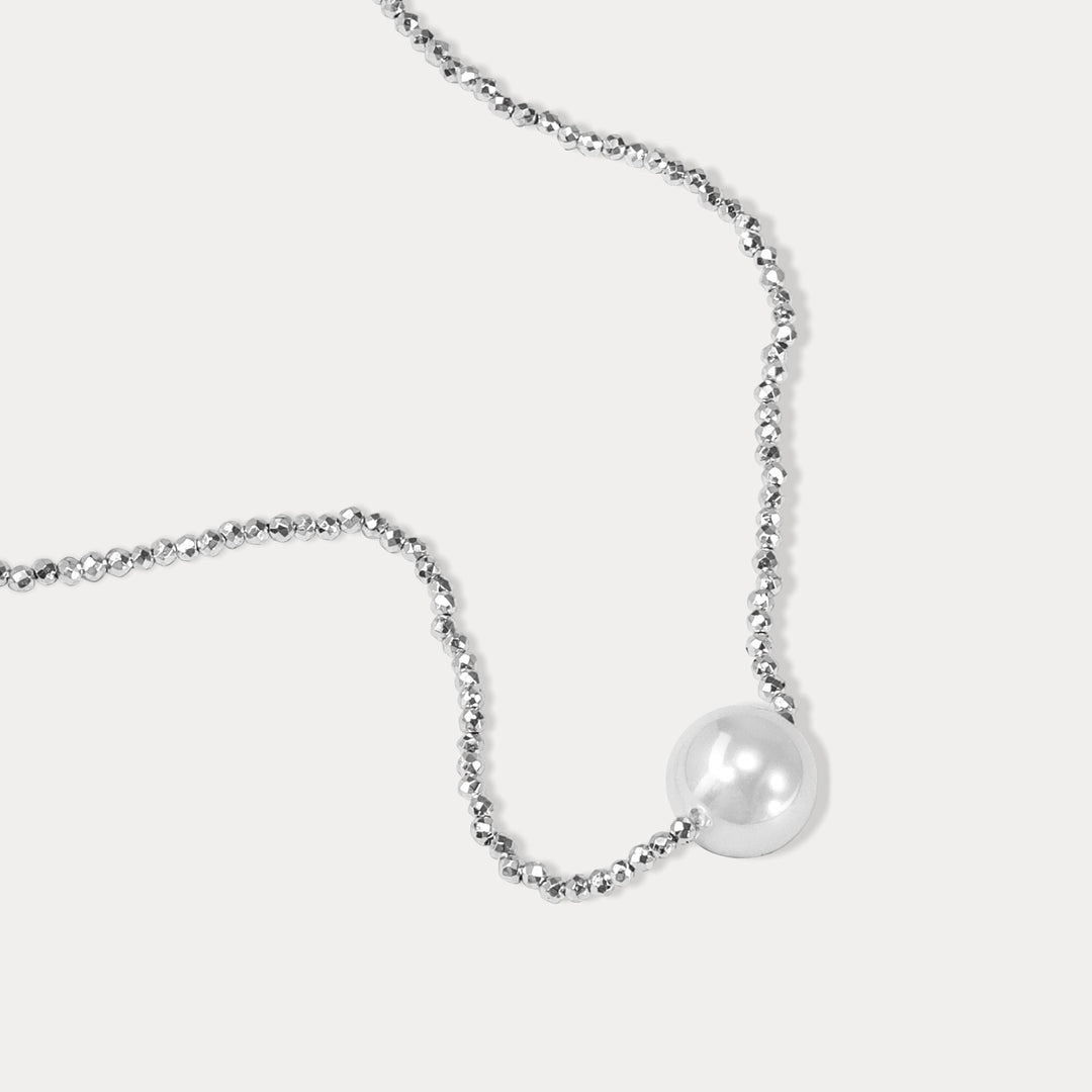 Single Pearl Silver Necklace