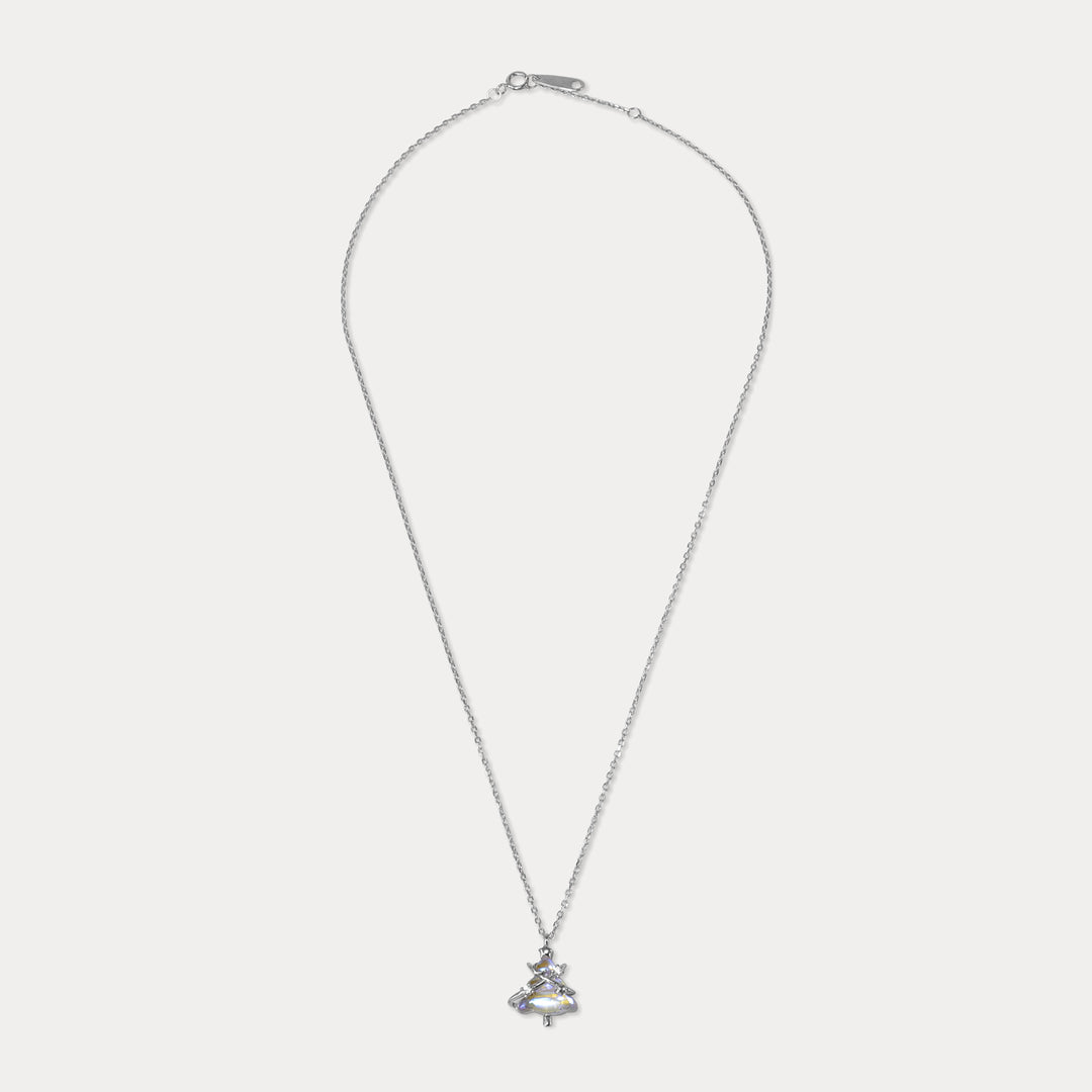 Selenichast Silver Christmas Tree Necklace