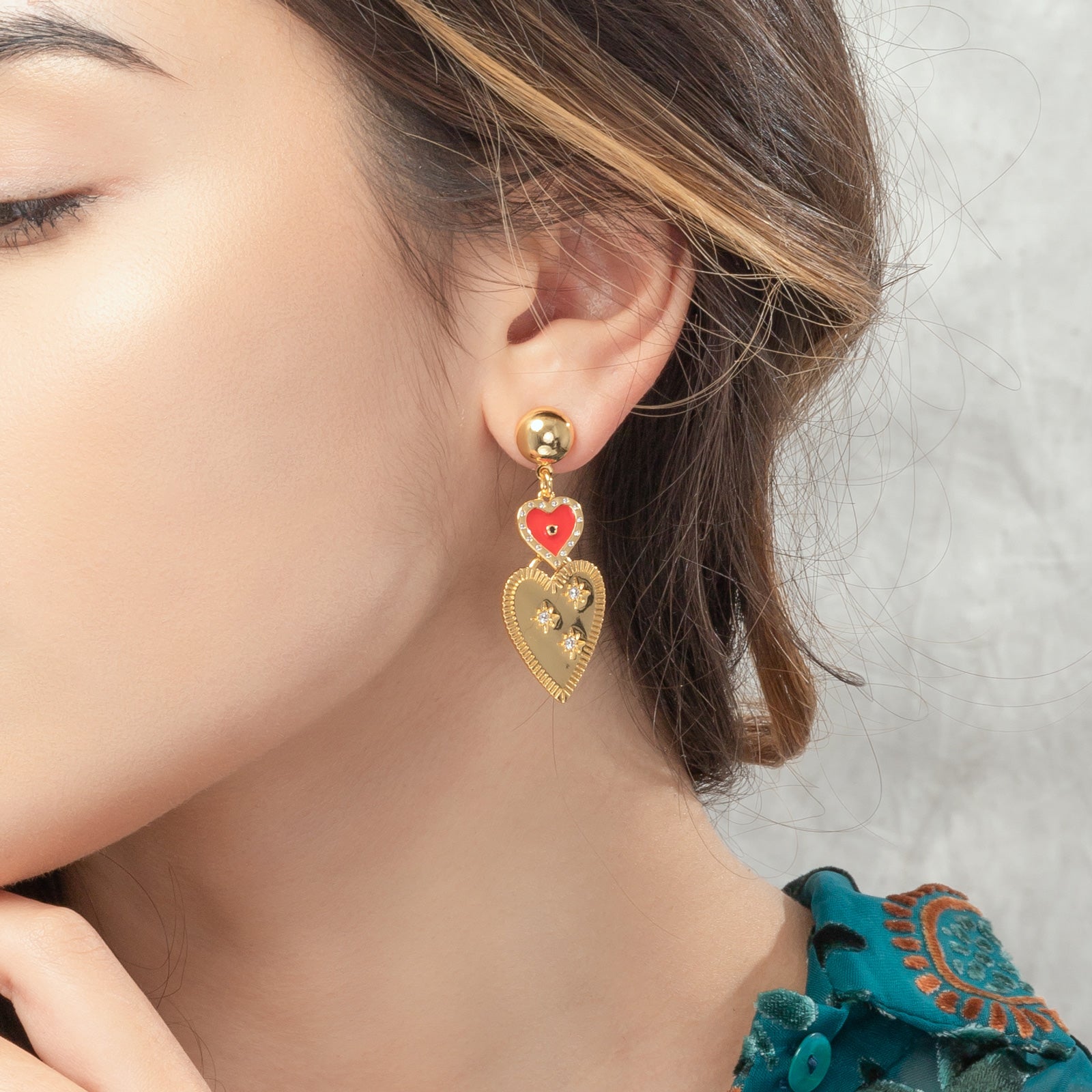 Heart-to-heart 18k Gold Earrings