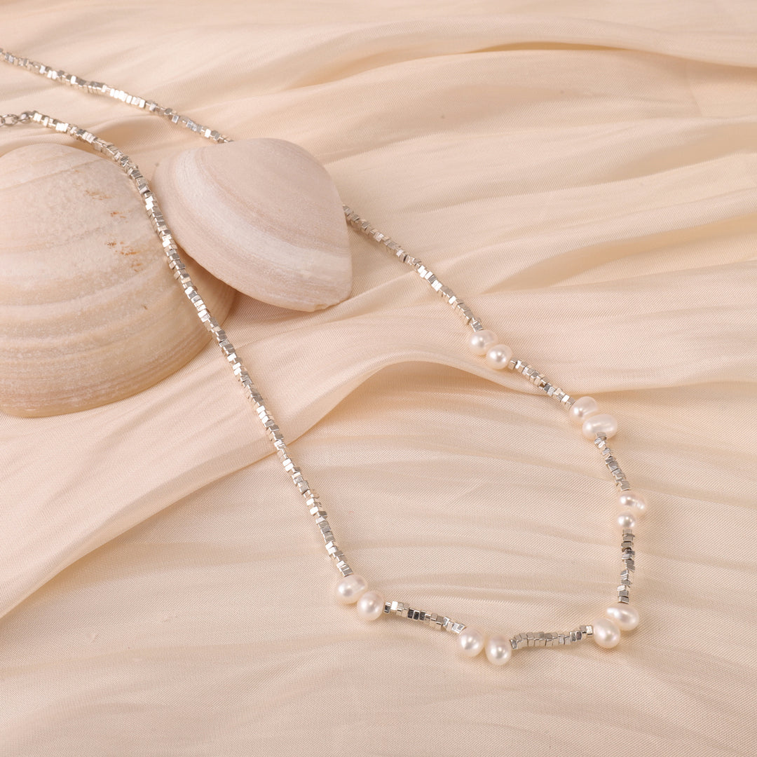 Silver Pearl Necklace