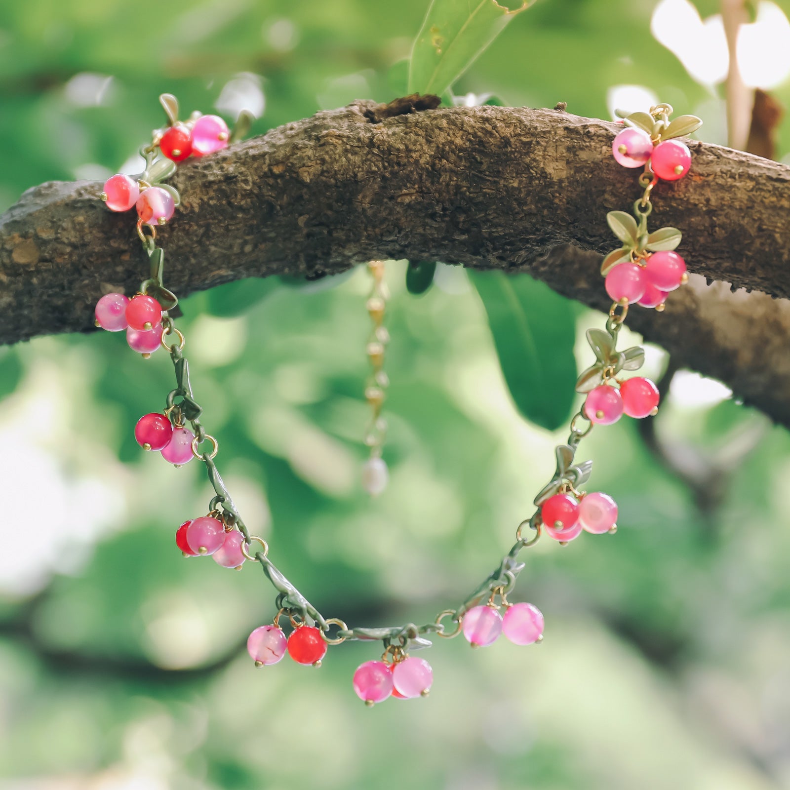 Pink Berry Beads Necklace