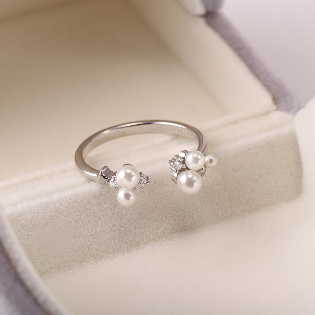 Silver Star Pearl Ring