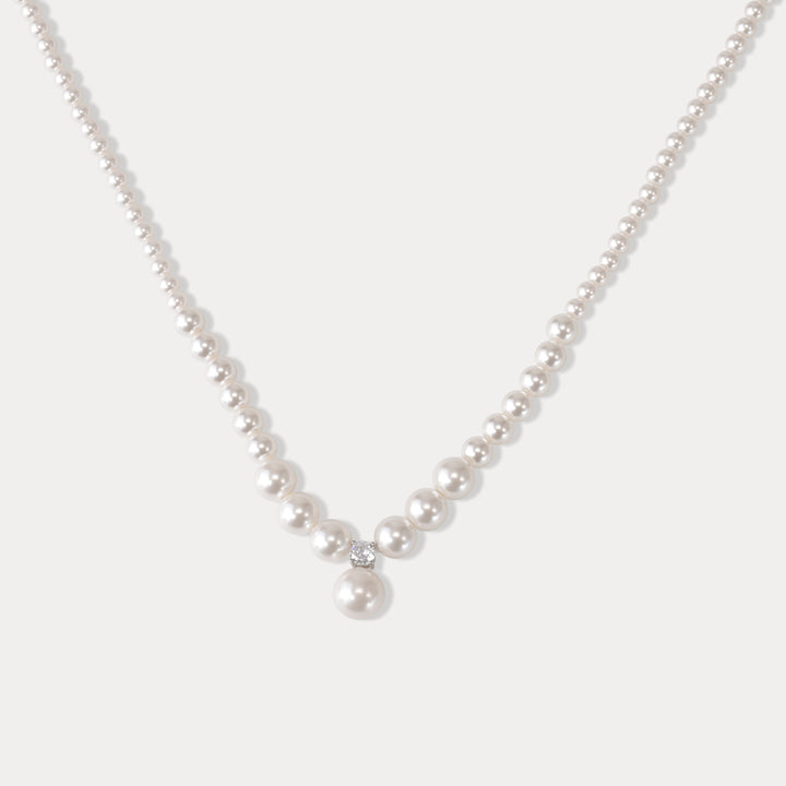 Silver Pearl Pendant Necklace