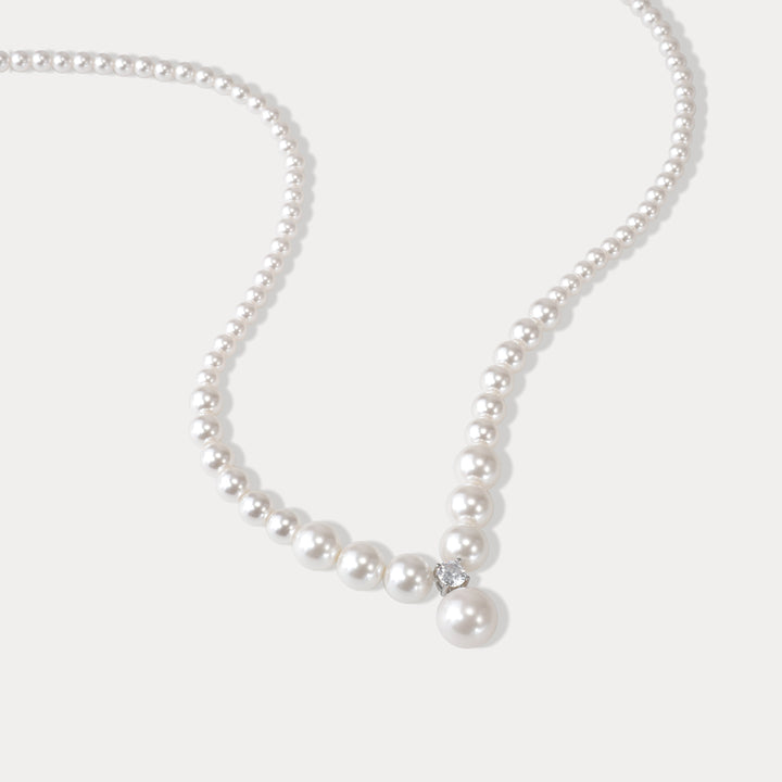 Silver Pearl Pendant Necklace