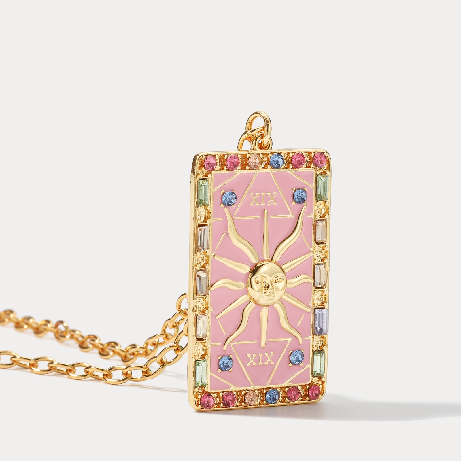 The Sun Tarot Crad Pendant Necklace