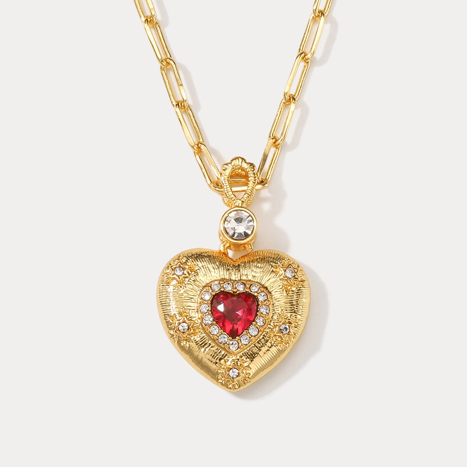 Selenichast Ruby Mini Heart Necklace