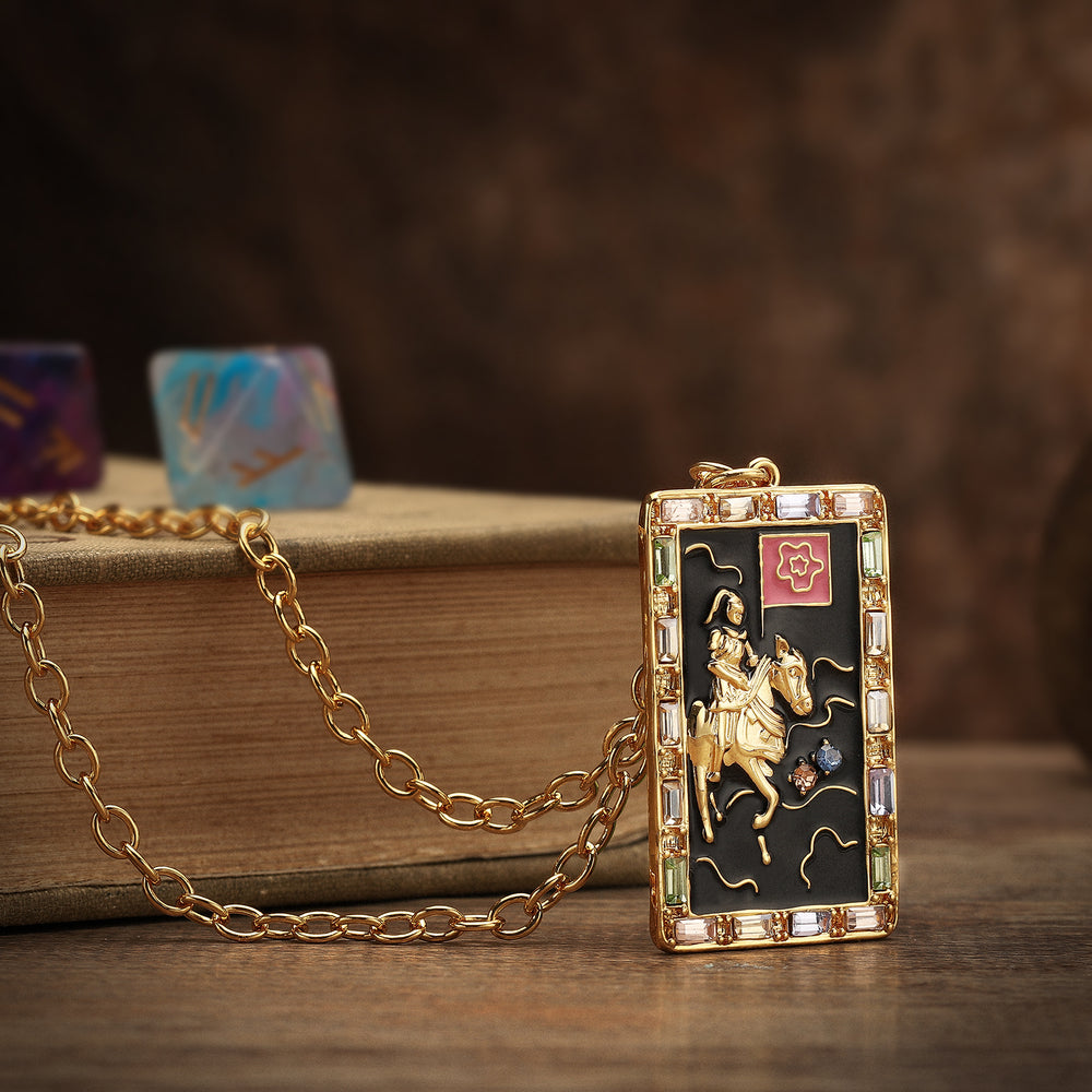 Enamel Death Tarot Card Necklace