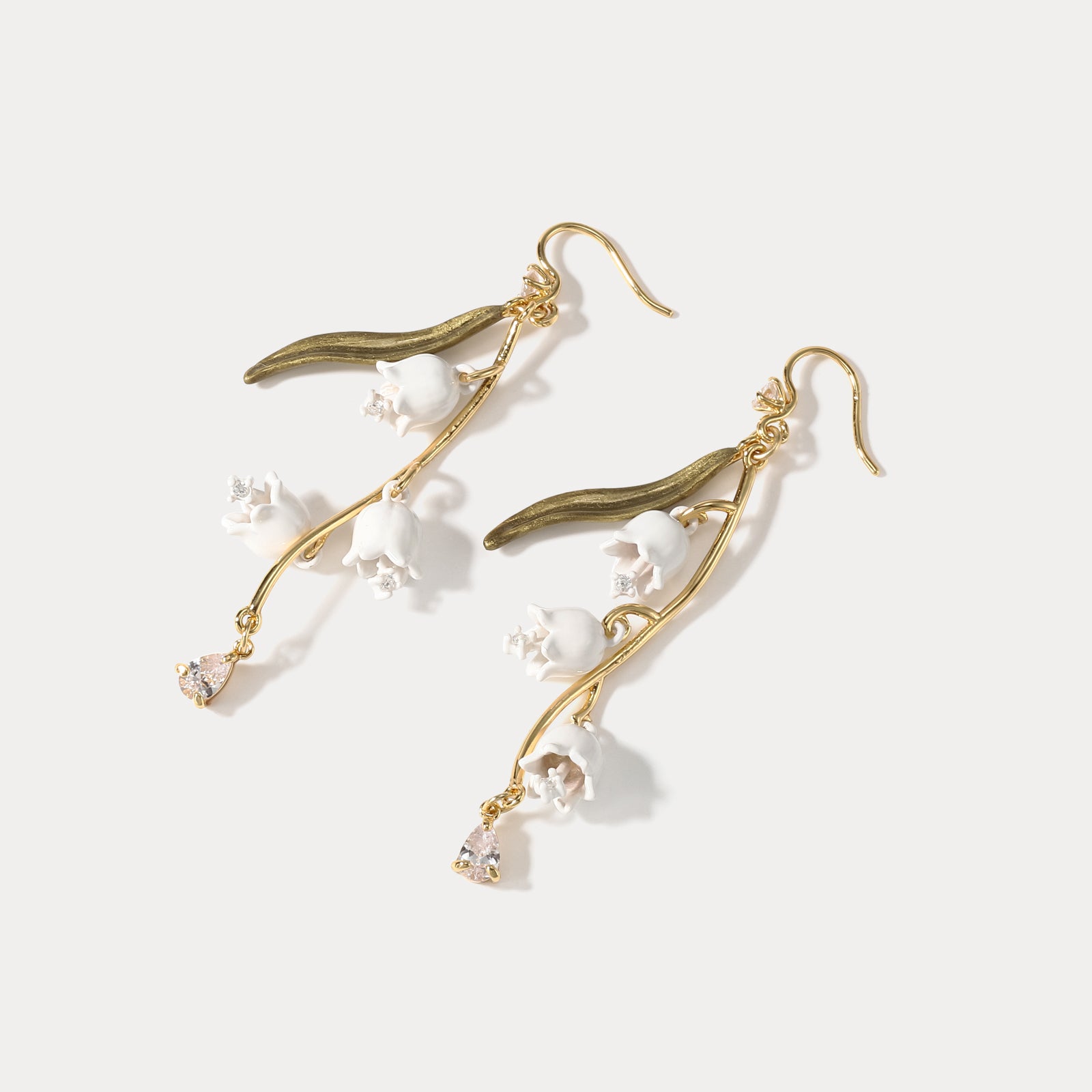 Lilies Of The Valley Plant Earrings