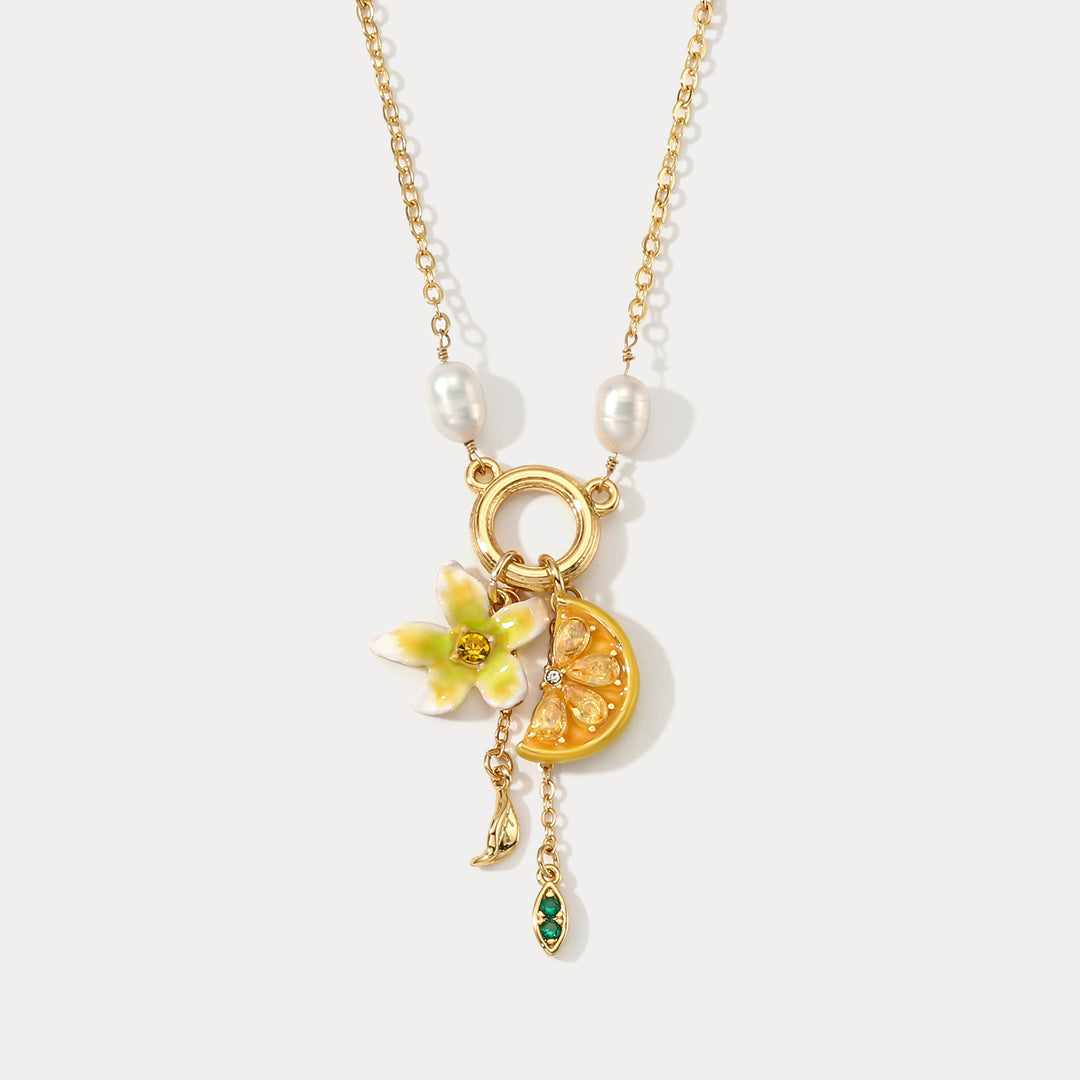 Selenichast Flower Lemon Jewelry Set with Gift Wrapping