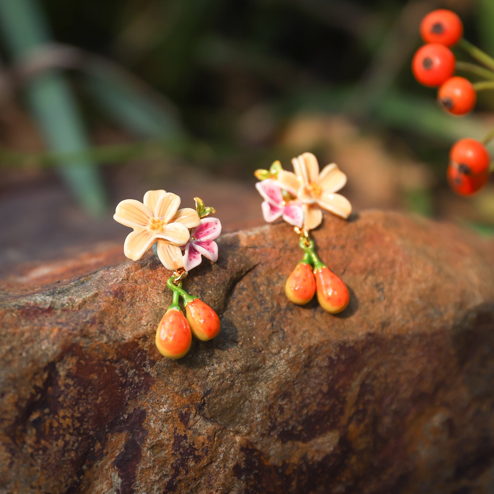 Selenichast Sweet Pear Flower Earrings