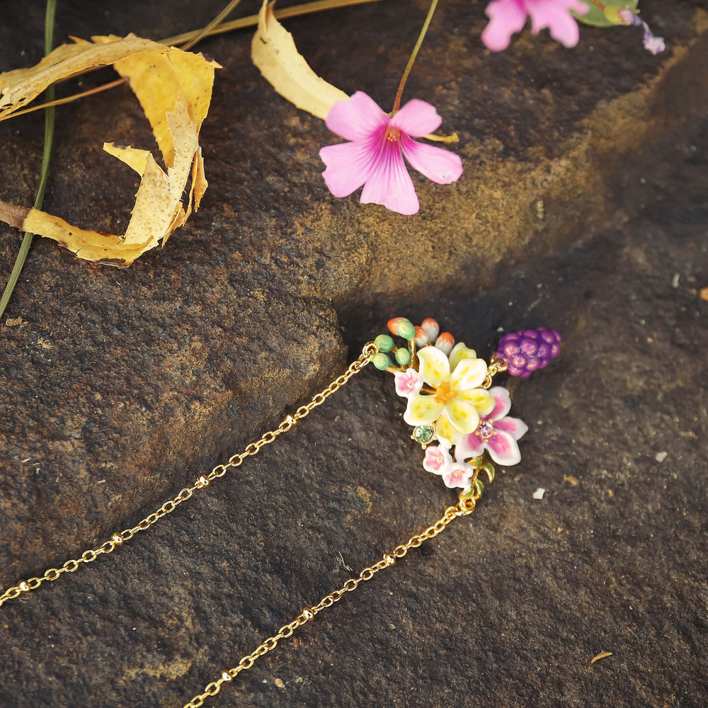 Sweet Grape Flower Fruit Necklace