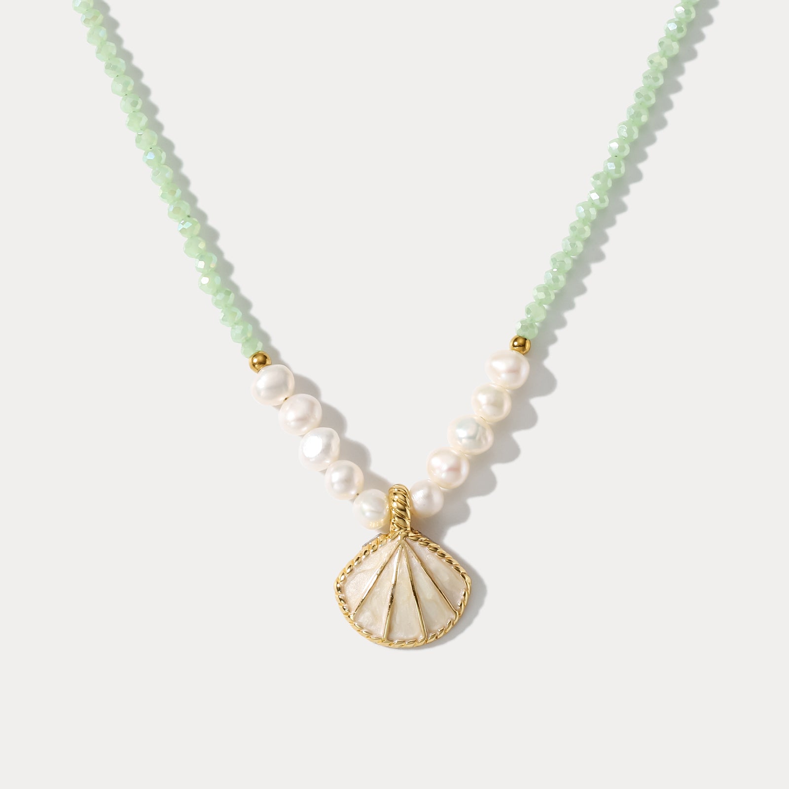 Selenichast Shell Pearl Beach Jewelry Bead Necklace