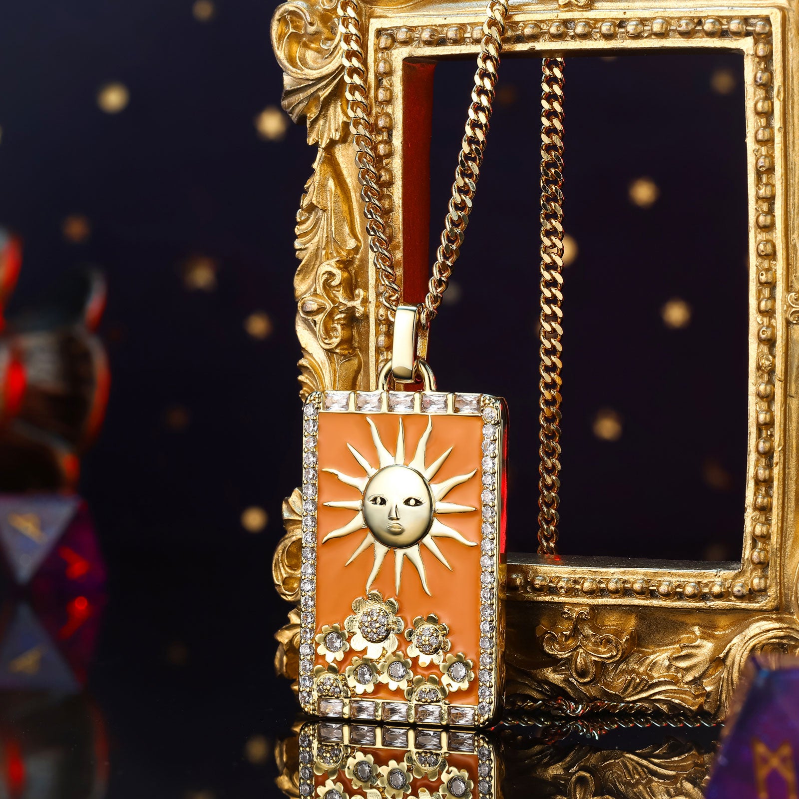 The Sun Tarot Card Necklace for Women
