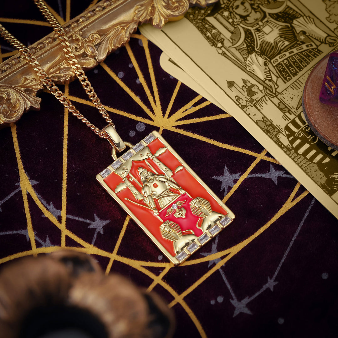 The Chariot Tarot Card Chain Necklace