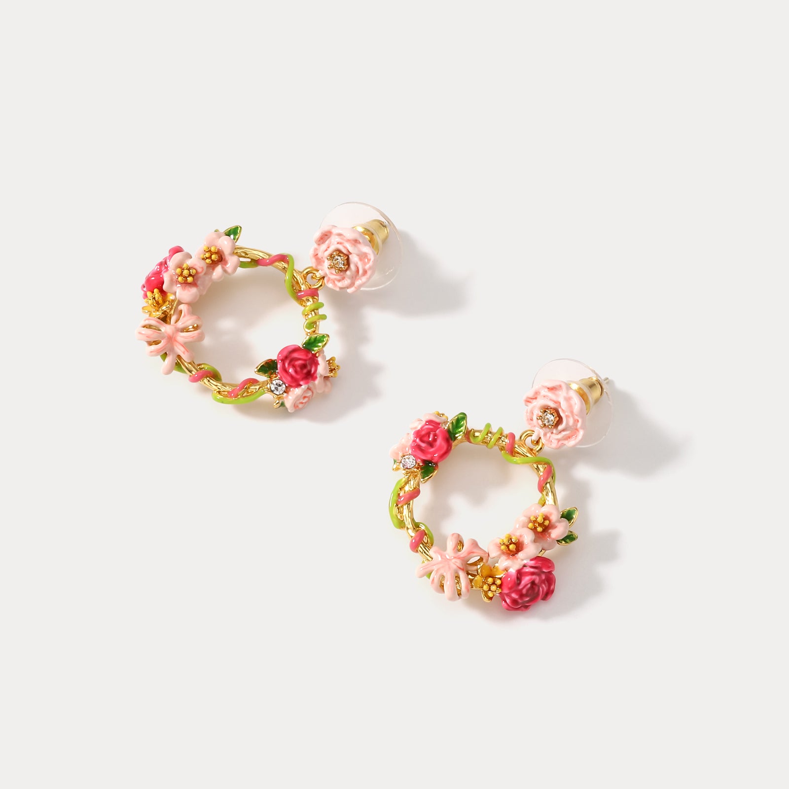 Garden Flower Hoop Designer Earrings