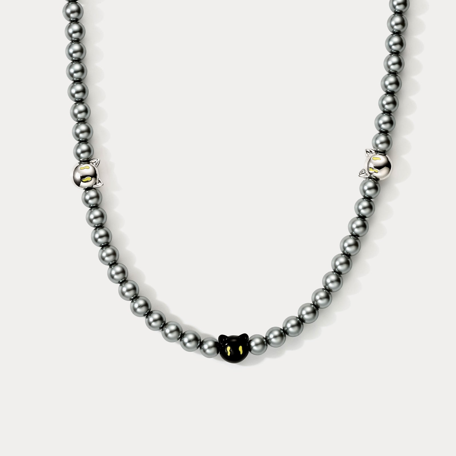 Selenichast Black Cat Beads Necklace