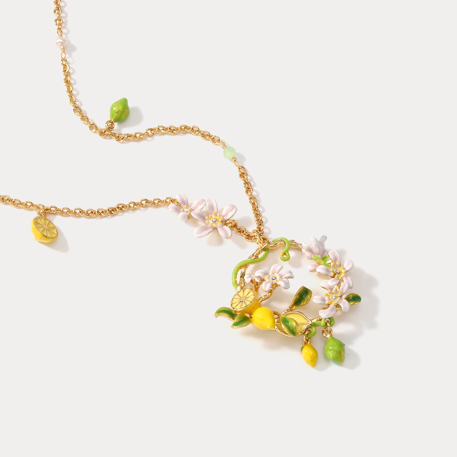Lemon Garland Gold Chain Necklace