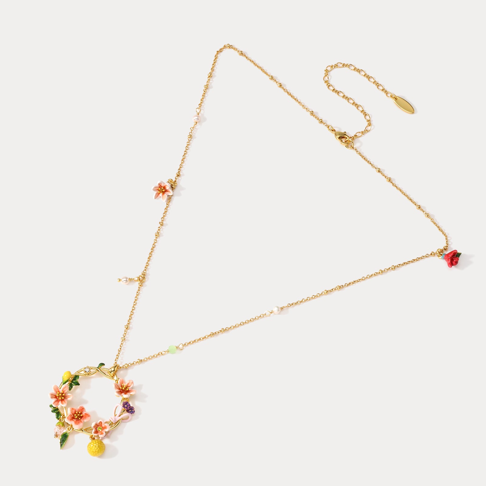 Orange Blossom Garland Necklace