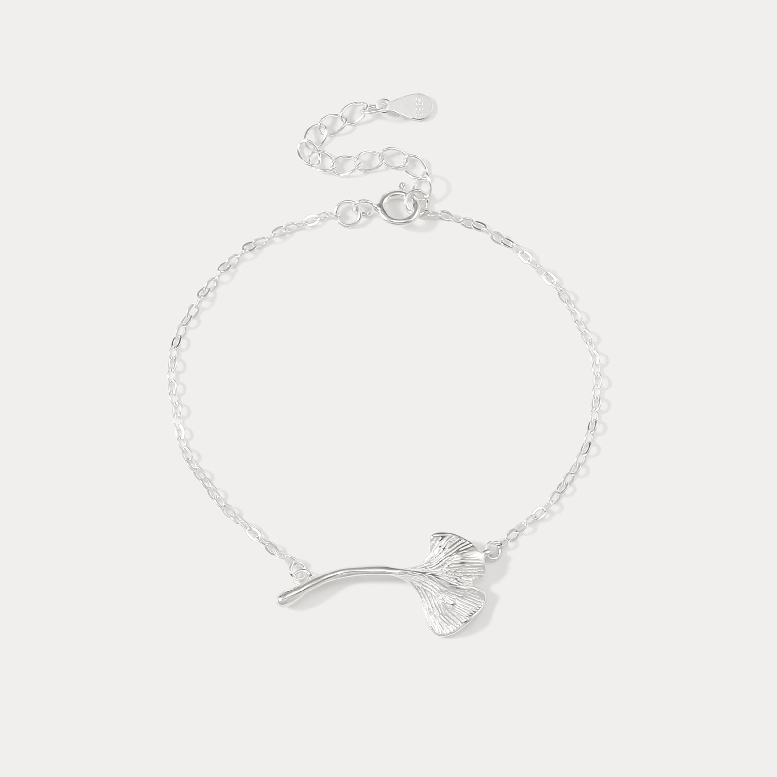 Selenichast Silver Ginkgo Leaf Bracelet