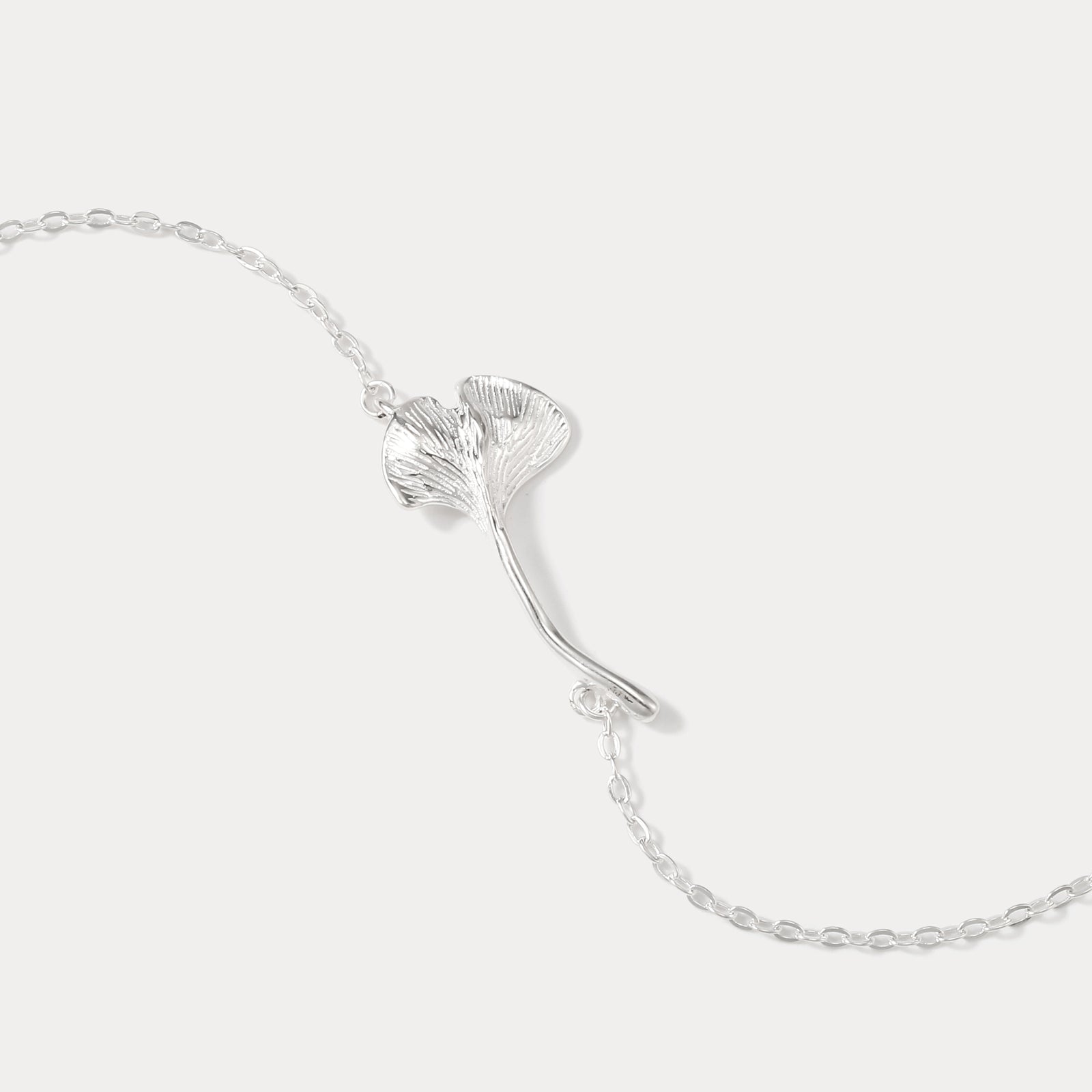 Silver Ginkgo Leaf Designer Bracelet