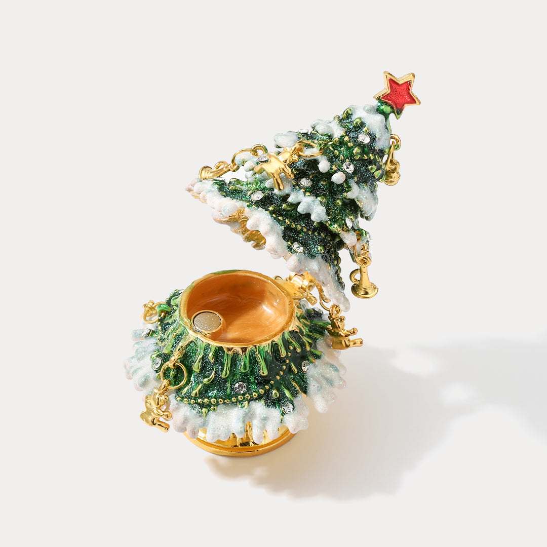 Gummy Bear Christmas Tree Enamel Jeweled Trinket Box