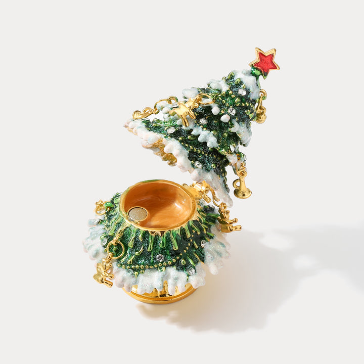 Gummy Bear Christmas Tree Enamel Jeweled Trinket Box