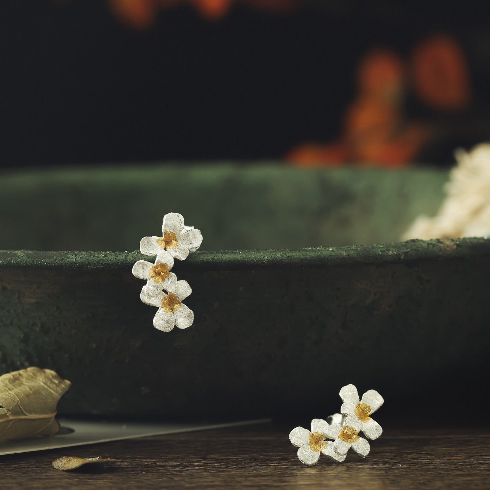 Forget-Me-Not Flowers Earrings Jewelry Set Nature Jewelry