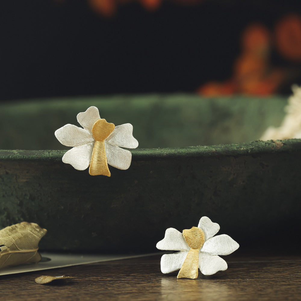 Flower Angel Stud Earrings