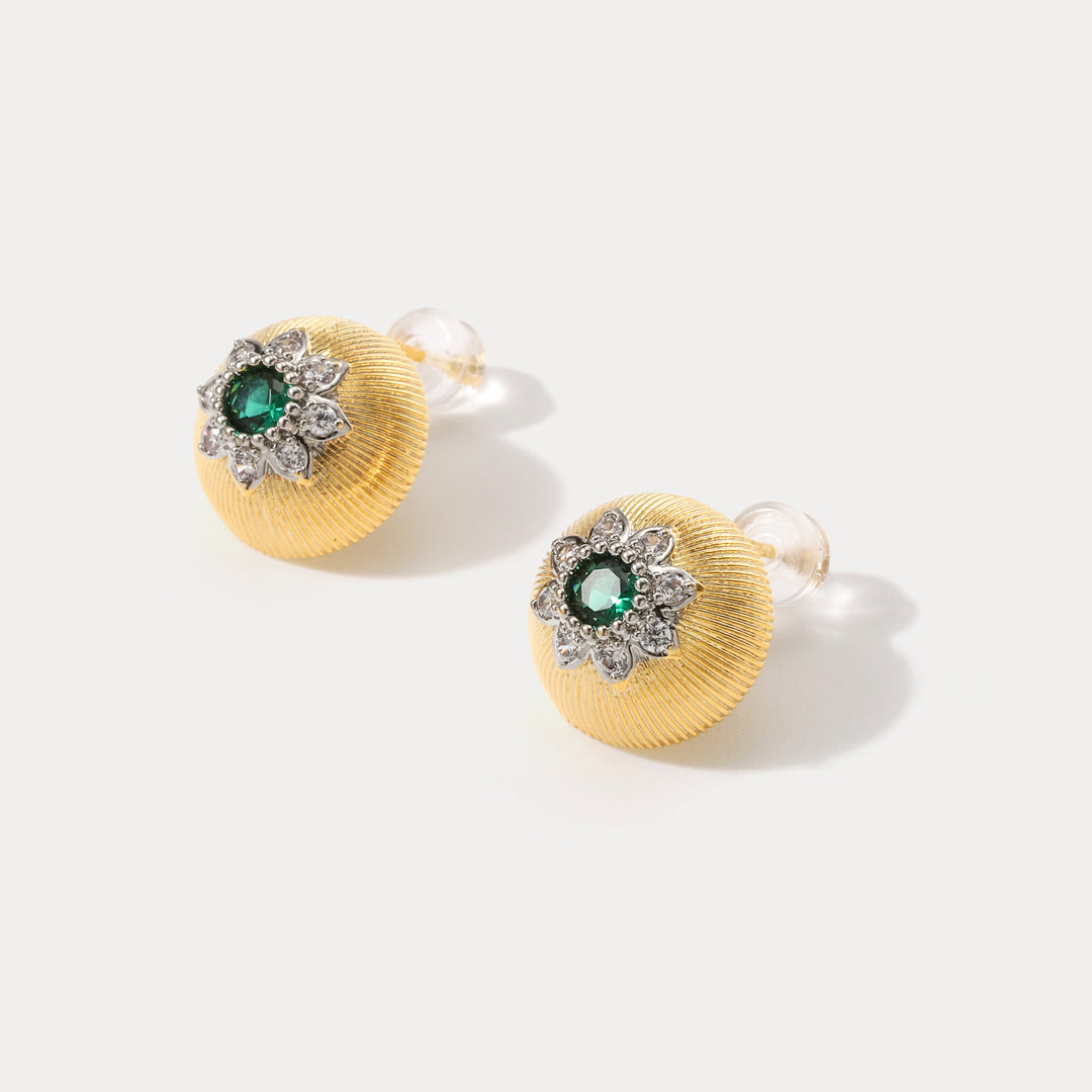 Emerald Flower Fashion Earrings