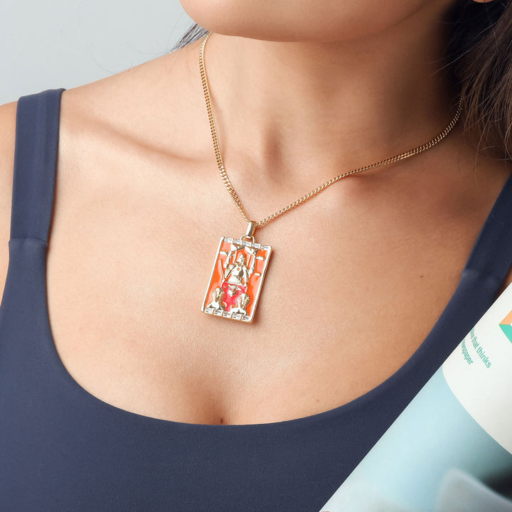 The Chariot Facade Tarot Card Necklace