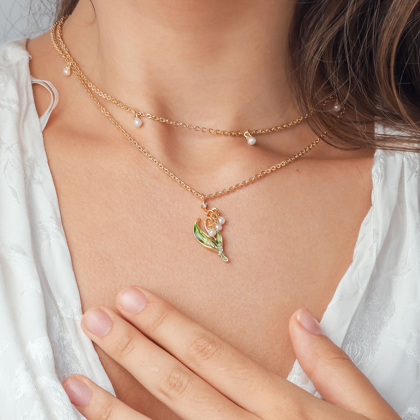 lily of the valley flower necklace