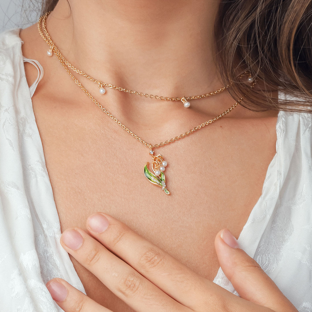 lily of the valley flower necklace