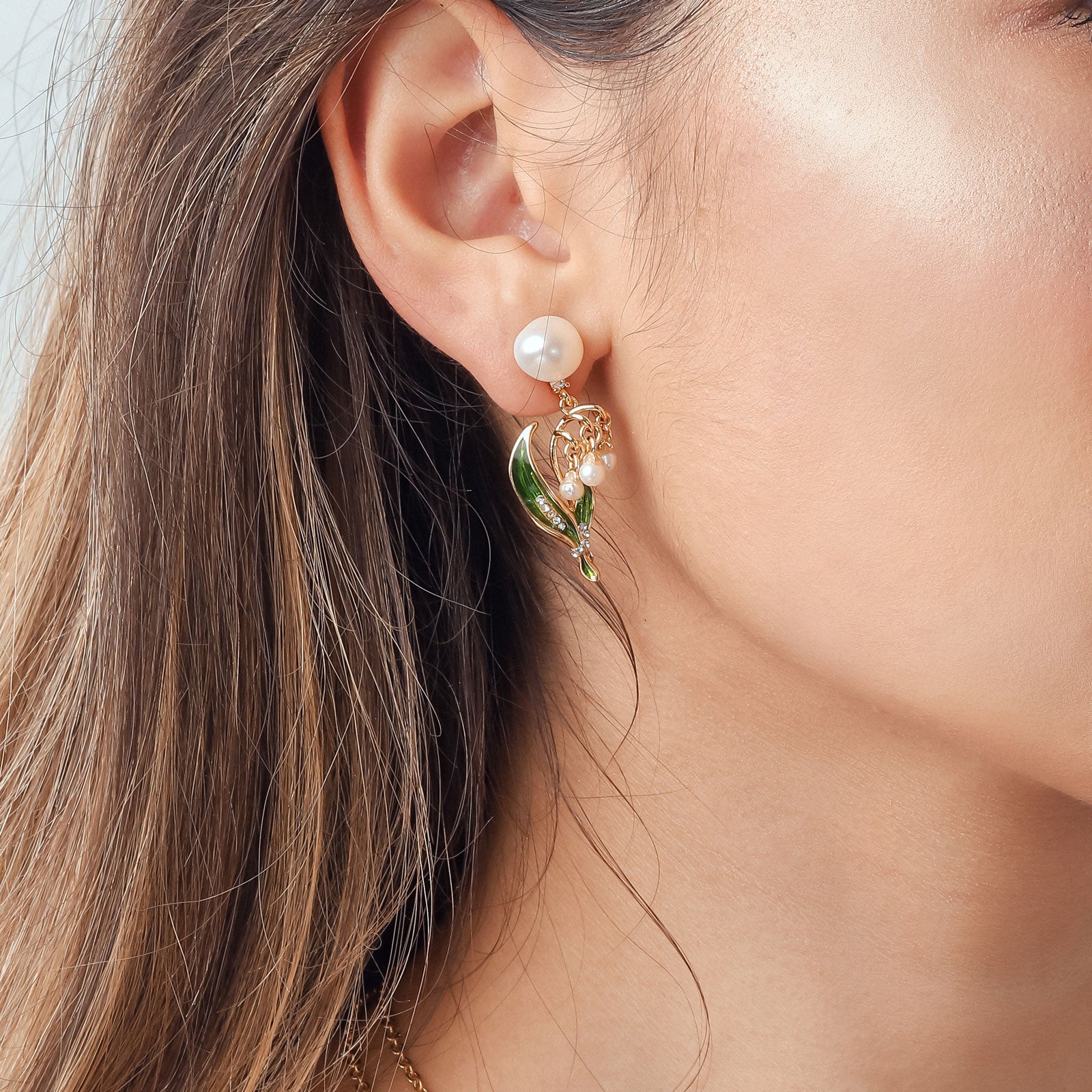 lilies personalized gifts enamel earring jewelry